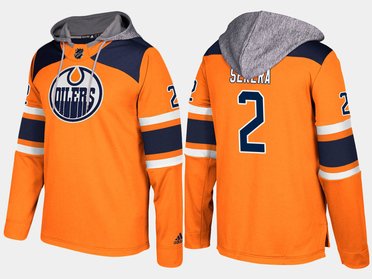 Men NHL Edmonton oilers #2 andrej sekera orange hoodie